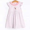 Aurora Angel Sleeve Pima Applique Dress, Pink