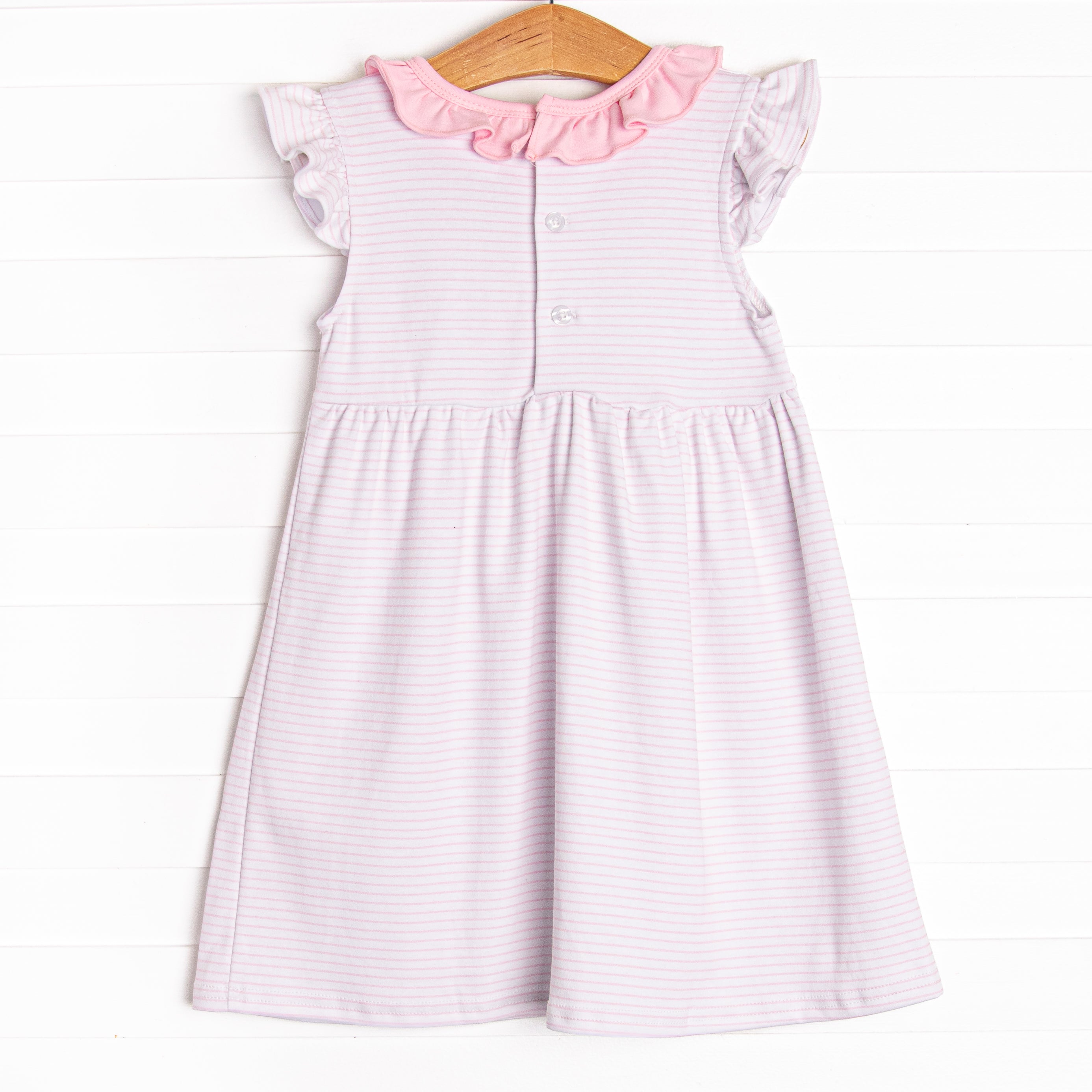 Girl's Aurora Angel Sleeve Pima Applique Dress in Pink Size 8 | Stitchy Fish Girl's Aurora Angel Sleeve Pima Applique Dress in Pink Size 8 | Stitchy Fish