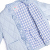 Quilted Ruffle Coat, Blue