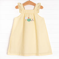 Fairway Fun Applique Dress, Yellow