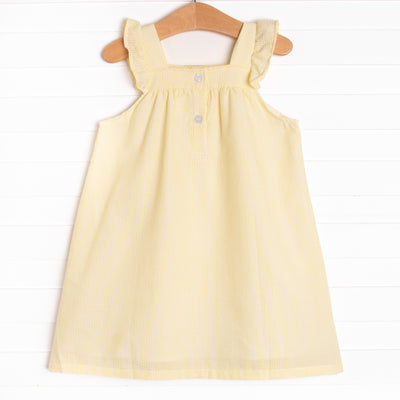 Fairway Fun Applique Dress, Yellow