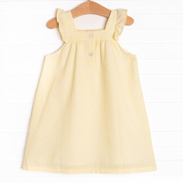 Fairway Fun Applique Dress, Yellow