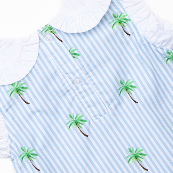 Palm Tree Paradise Dress, Blue
