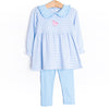 Party Pony Applique Legging Set, Blue