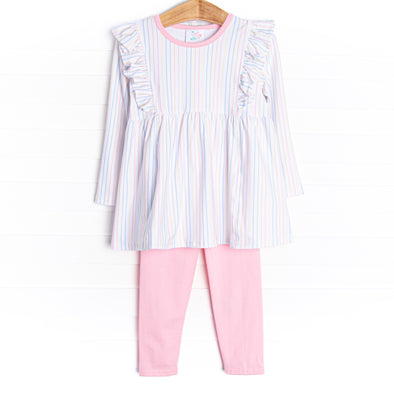 Sherbet Stripes Legging Set, Pink