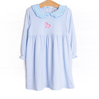 Party Pony Applique Dress, Blue
