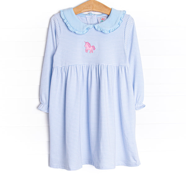 Party Pony Applique Dress, Blue