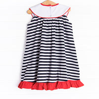 Star Spangled Shuffle Applique Dress, Navy