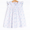 Watercolor Whales Dress, Blue