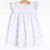 Watercolor Whales Dress, Blue