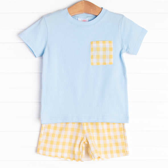 Charlie Check Short Set, Yellow
