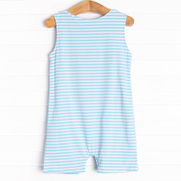 Cutest Crab Short Romper, Blue