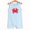 Cutest Crab Short Romper, Blue