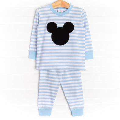 Mr. Mouse Applique Soft Set, Blue Stripe