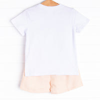 Sunday Sport Applique Short Set, Orange