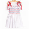 Patriotic Picnic Smocked Dress, Red