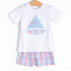 Sail On, Sailor Applique Short Set, Blue