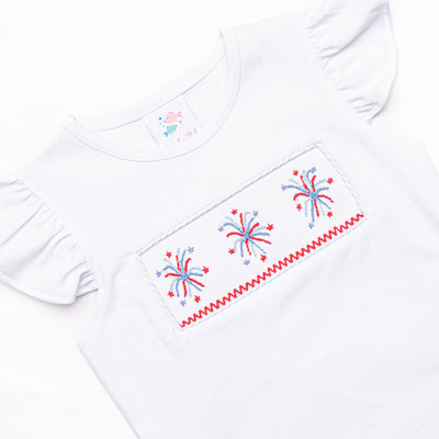 Fireworks and Freedom Smocked Short Set, Blue