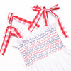Patriotic Picnic Smocked Bloomer Set, Red