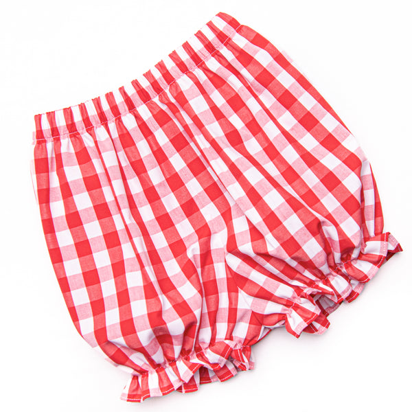 Patriotic Picnic Smocked Bloomer Set, Red
