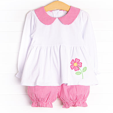 Sweet Stems Applique Bloomer Set, Pink