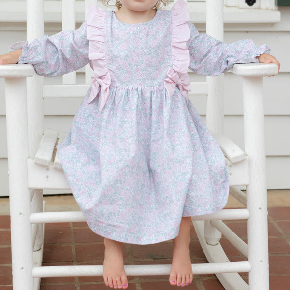 French Country Florals Dress, Pink