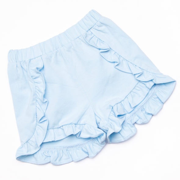Gerbera Gal Applique Ruffle Short Set, Blue