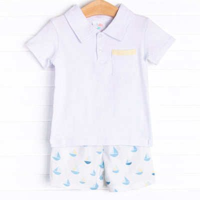Sea Time Sails Short Set, Blue
