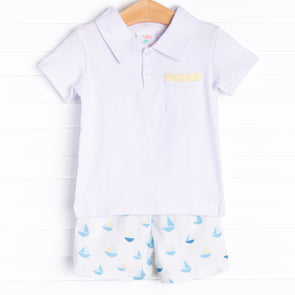 Sea Time Sails Short Set, Blue