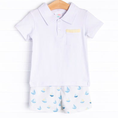 Sea Time Sails Short Set, Blue