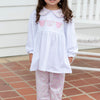 Tiffany Teacup Applique Ruffle Pant Set, Pink