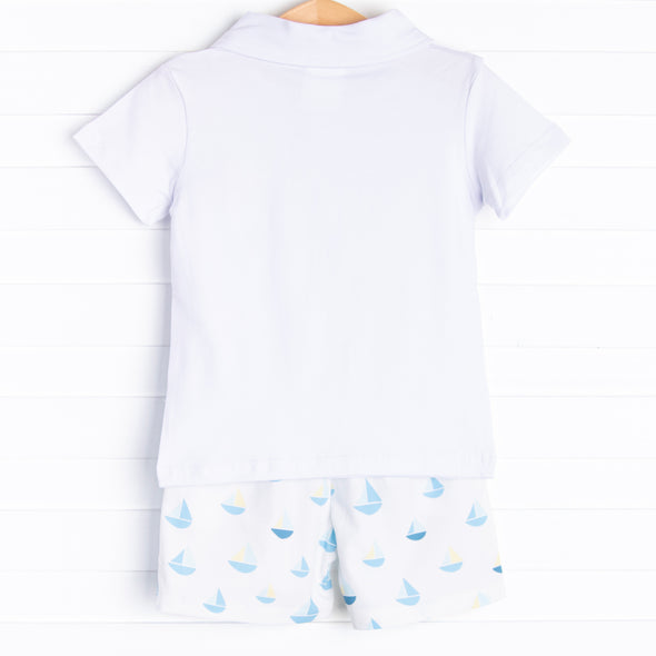 Sea Time Sails Short Set, Blue