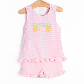 Pink Paradise Applique Short Set, Pink