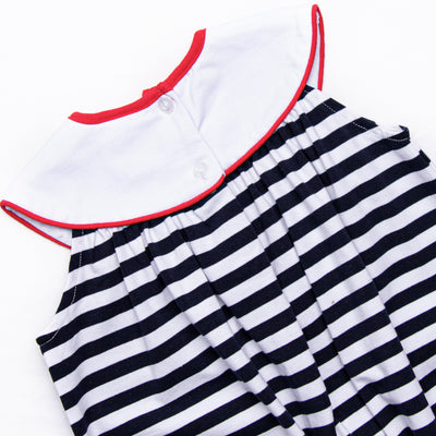 Star Spangled Shuffle Applique Girl Bubble, Navy