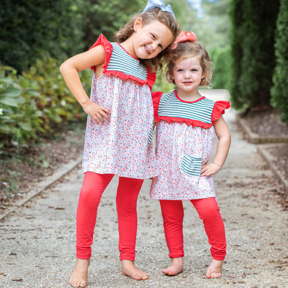 Flowers For Everyone Legging Set, Red