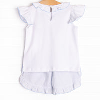 Little Mouse Trio Ruffle Short Set, Blue