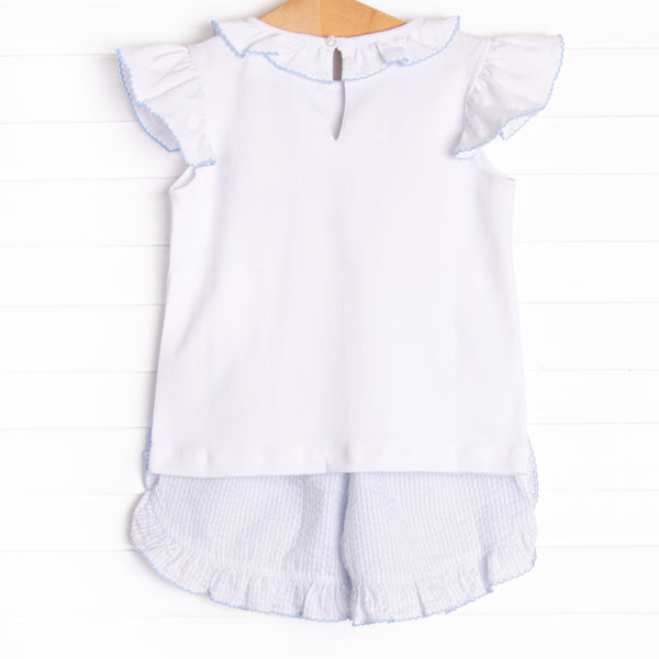 Little Mouse Trio Ruffle Short Set, Blue