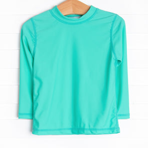 Teal Tides Long Sleeve Rash Guard, Green