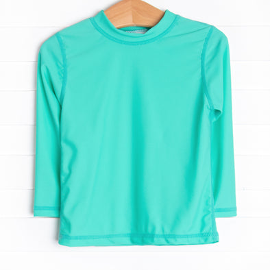 Teal Tides Long Sleeve Rash Guard, Green