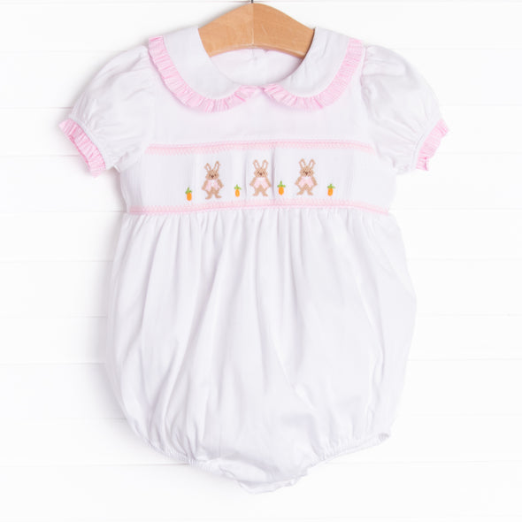 Poppy Cottontail Smocked Bubble, Pink