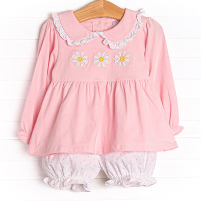 Upsy Daisy Applique Bloomer Set, Pink