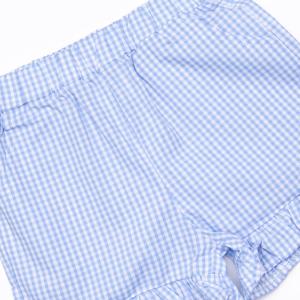 Saltwater Seahorse Ruffle Short Set, Blue