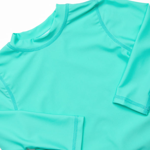 Teal Tides Long Sleeve Rash Guard, Green