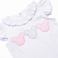 Little Mouse Trio Ruffle Short Set, Blue