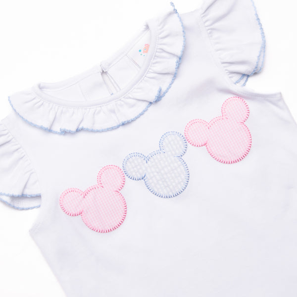 Little Mouse Trio Ruffle Short Set, Blue