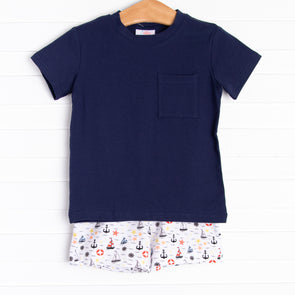 Captain Cute Short Set, Navy