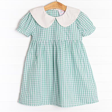 Kinsley Dress, Green Gingham