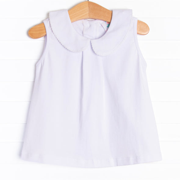 Little White Pleated Top