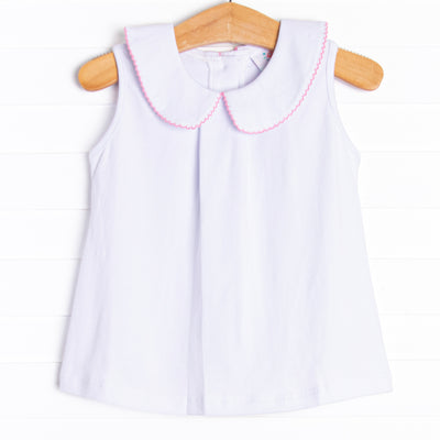 Little White Pleated Top