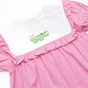 Gingham Gator Applique Dress, Pink